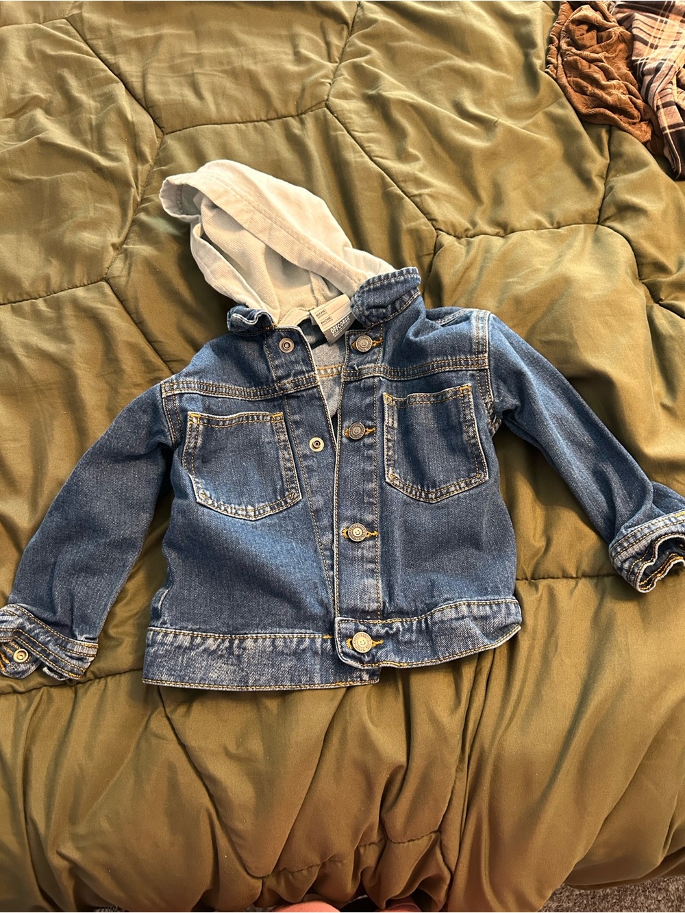 Kids Hooded Denim Jacket - Blue